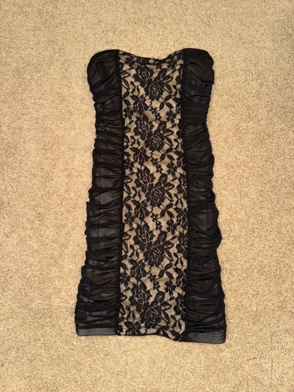 La Scala Strapless Lace Bodycon Cocktail Dress Size M